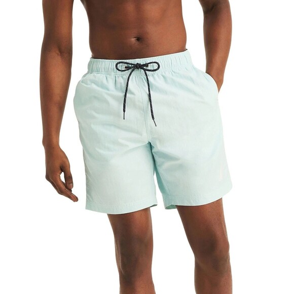 Nautica Men's Quick Dry Nylon 8" Swim Trunks Shorts Aqua Blue 2XL - Picture 1 of 8
